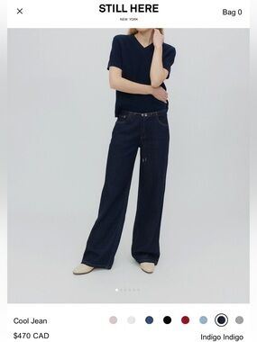 Still Here New York “COOL” wide leg jeans in Indigo, size 28